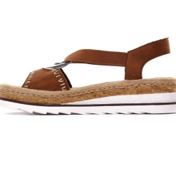 Nu-Pieds Compensés Rieker V79Q0-24 Noisette