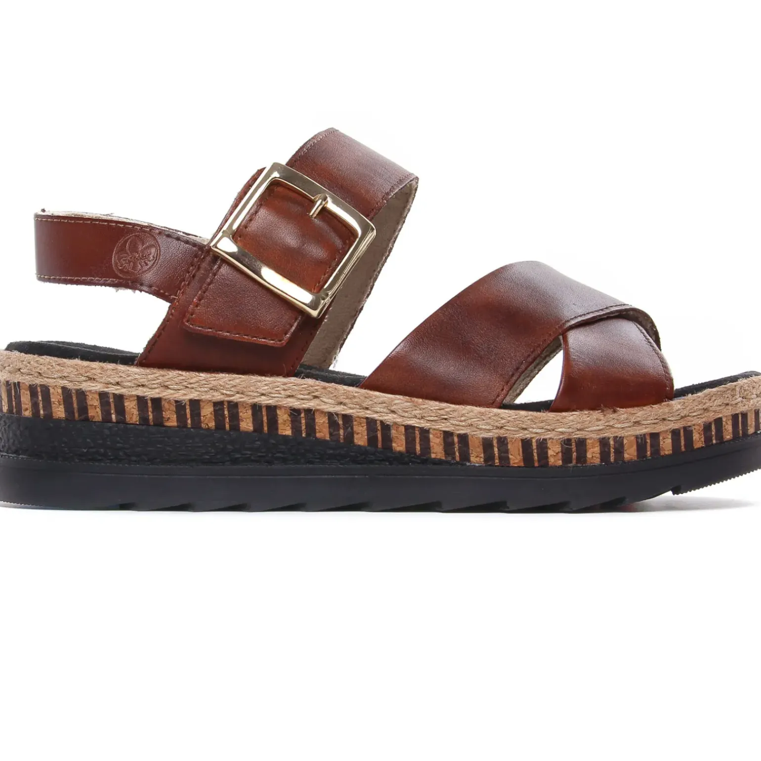Nu-Pieds Compensés Rieker V7951-24 Reh Peanut