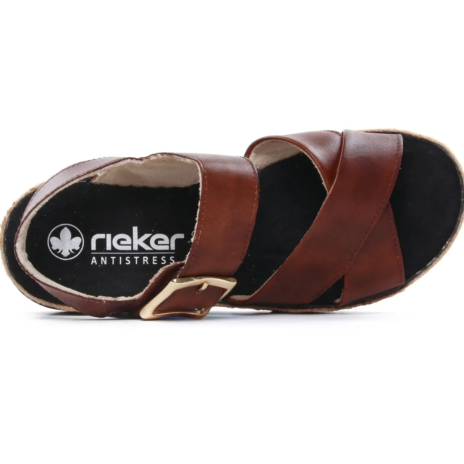 Nu-Pieds Compensés Rieker V7951-24 Reh Peanut