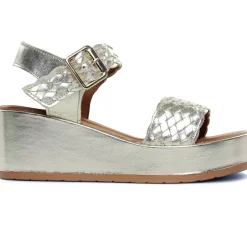 Nu-Pieds Compensés Scarlatine Facing Platine