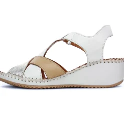 Nu-Pieds Compensés Scarlatine Ikebana Blanc