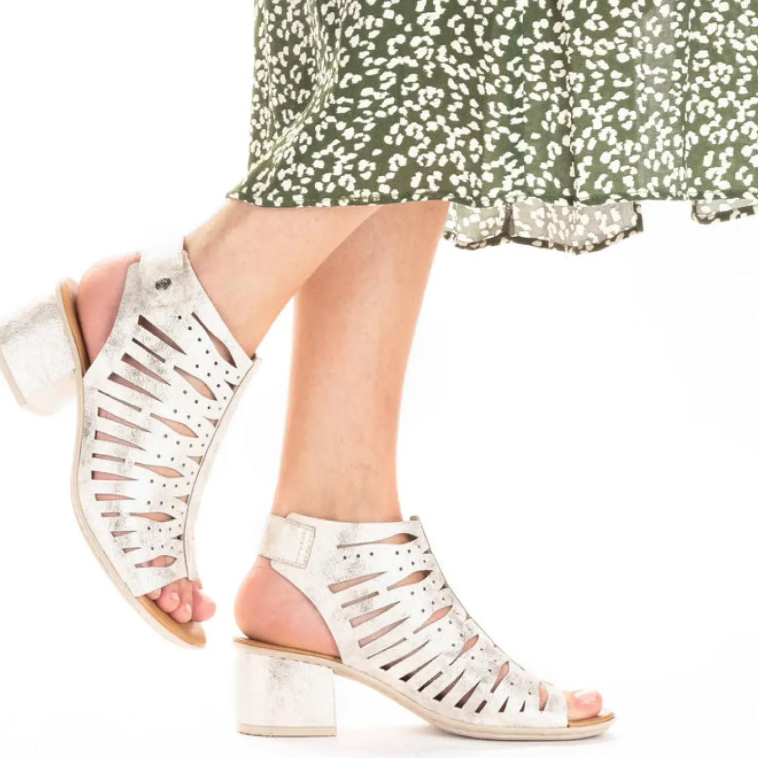 Nu-Pieds Talon Rieker 64676-60 Beige Gold