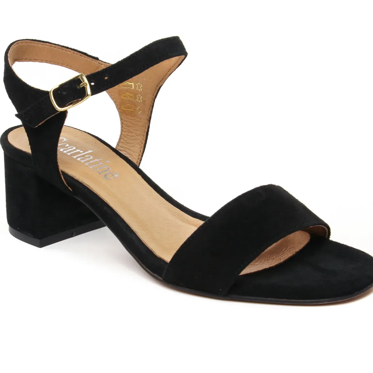 Nu-Pieds Talon Scarlatine Co44021Fb Noir Velour Noir