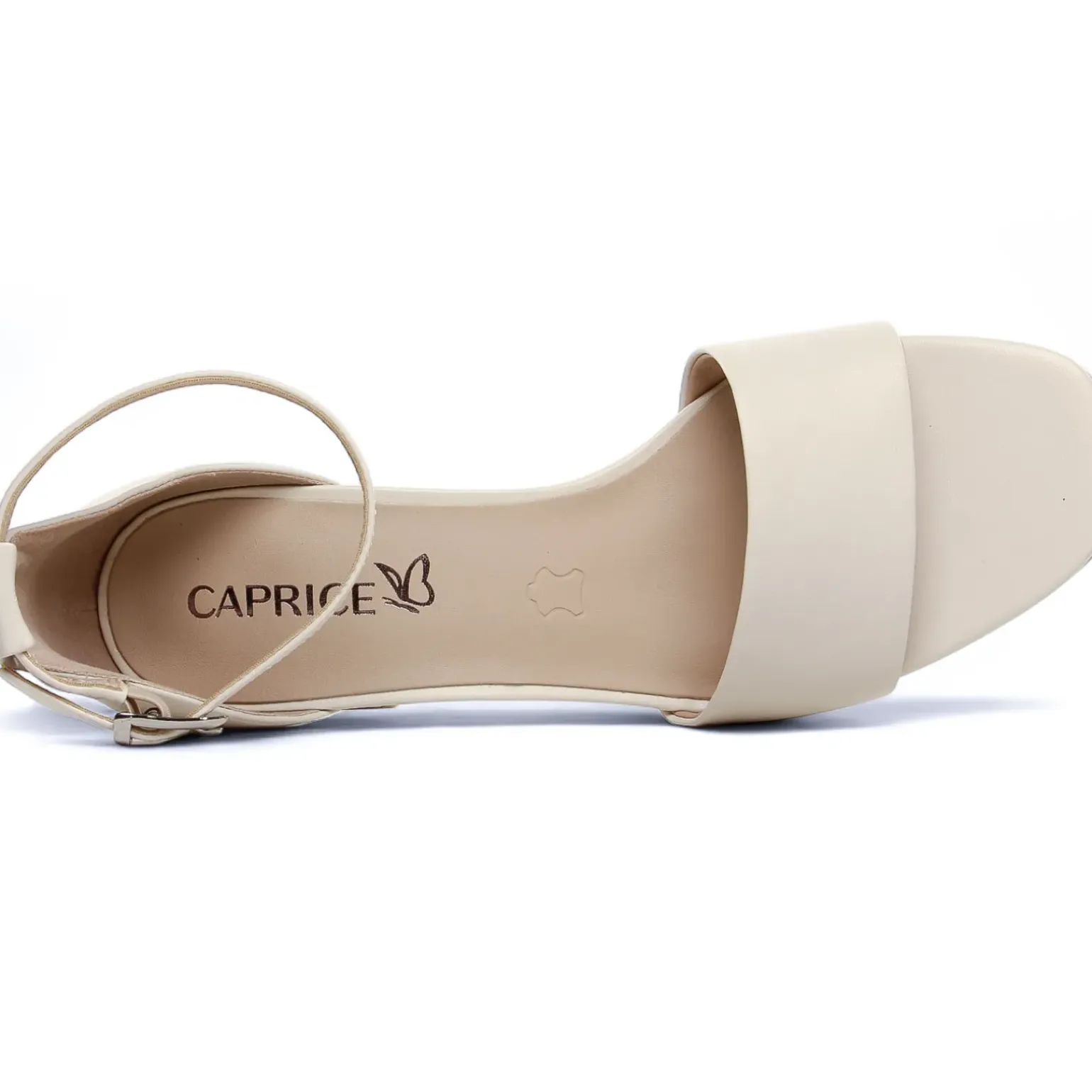 Nu-Pieds Talons Hauts Caprice 28302 Offwhite Nappa
