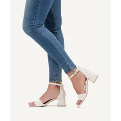Nu-Pieds Talons Hauts Caprice 28302 Offwhite Nappa