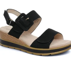 Sandales Compensées Caprice 28753 Black Nubuc