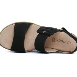 Sandales Compensées Caprice 28753 Black Nubuc