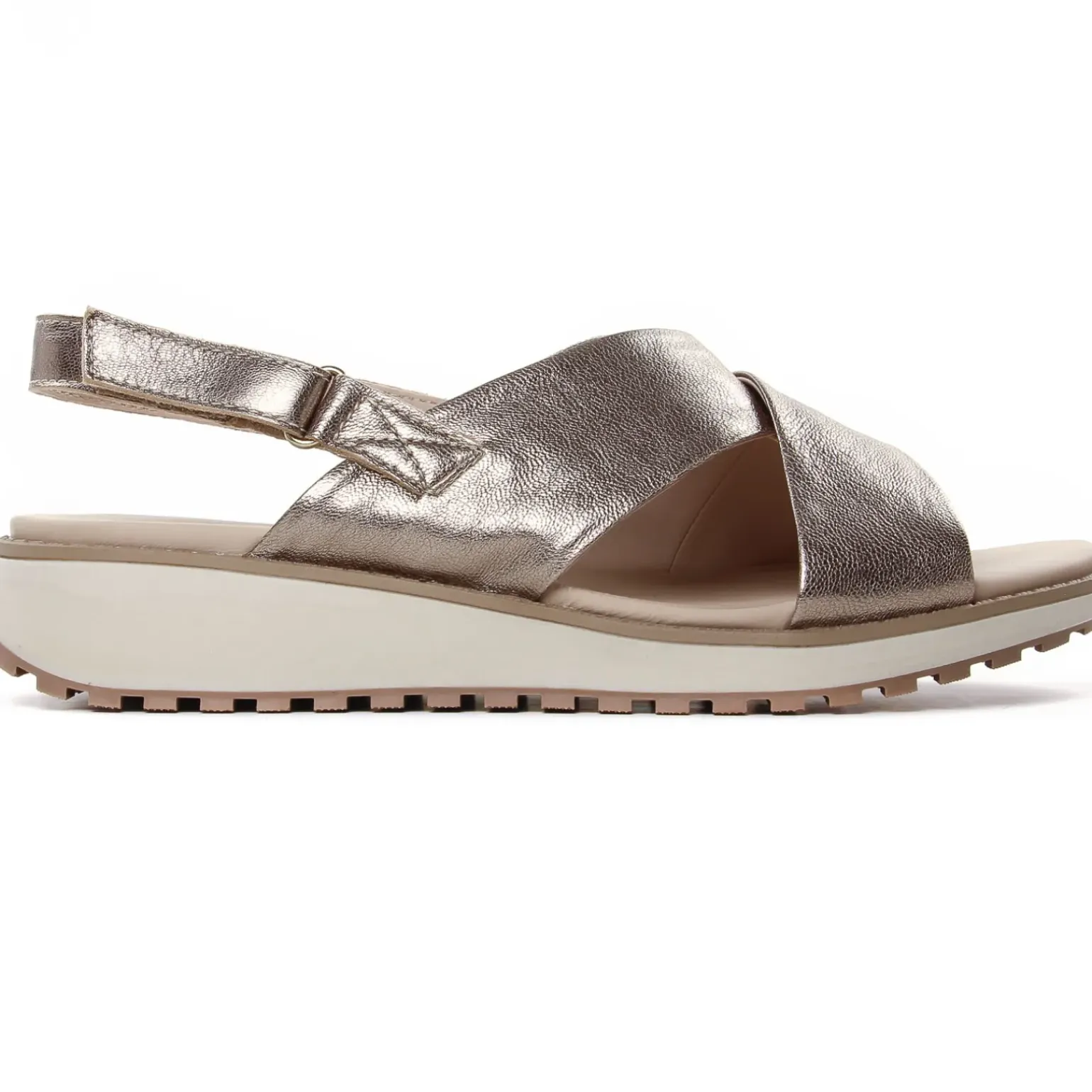 Sandales Compensées Caprice 28703 Taupe Metallic