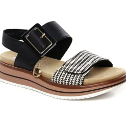 Sandales Compensées Remonte D1J53-02 Schwarz Creme