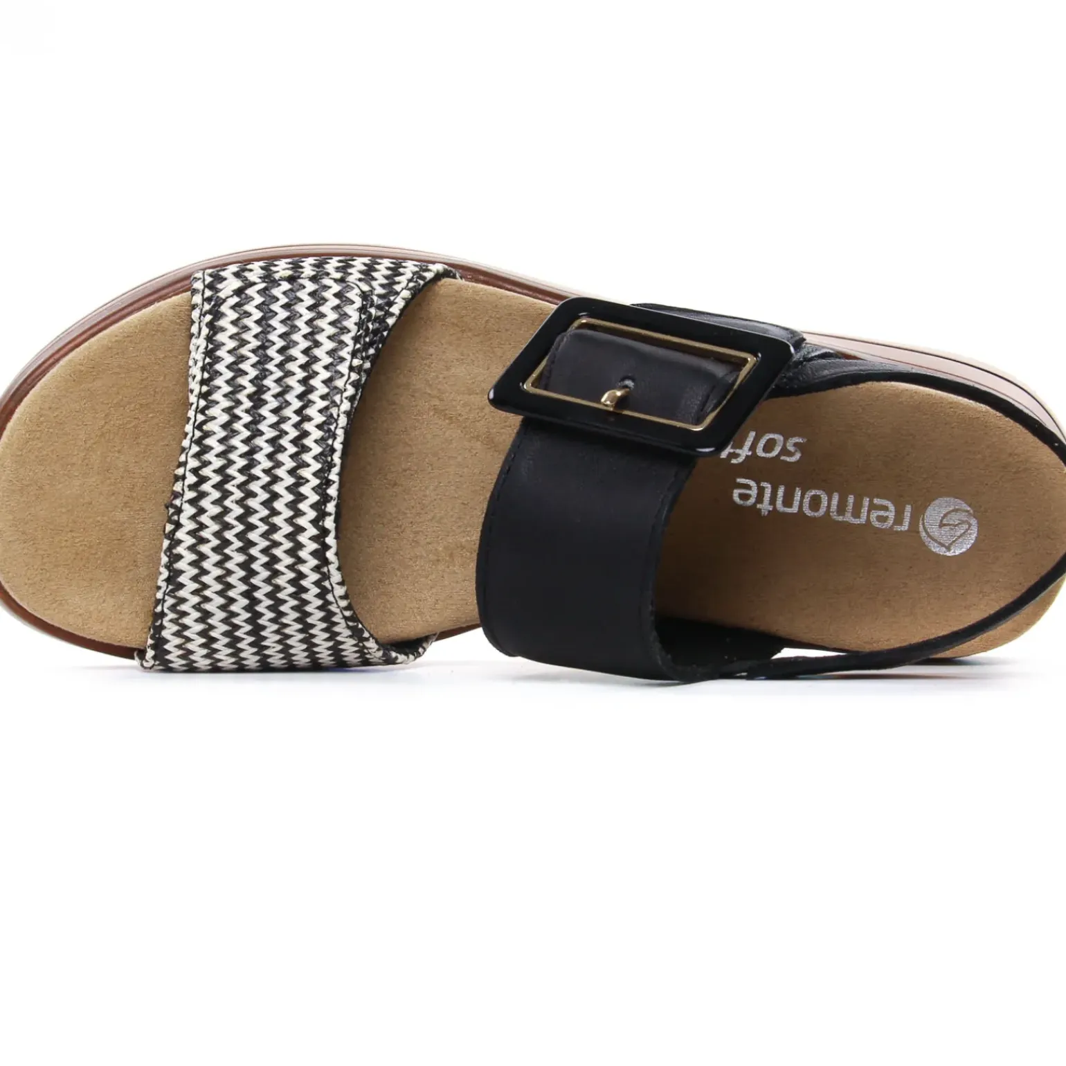 Sandales Compensées Remonte D1J53-02 Schwarz Creme