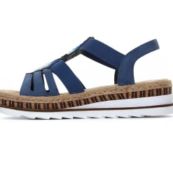 Sandales Compensées Rieker V7909-12 Bleu