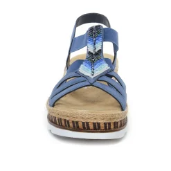 Sandales Compensées Rieker V7909-12 Bleu