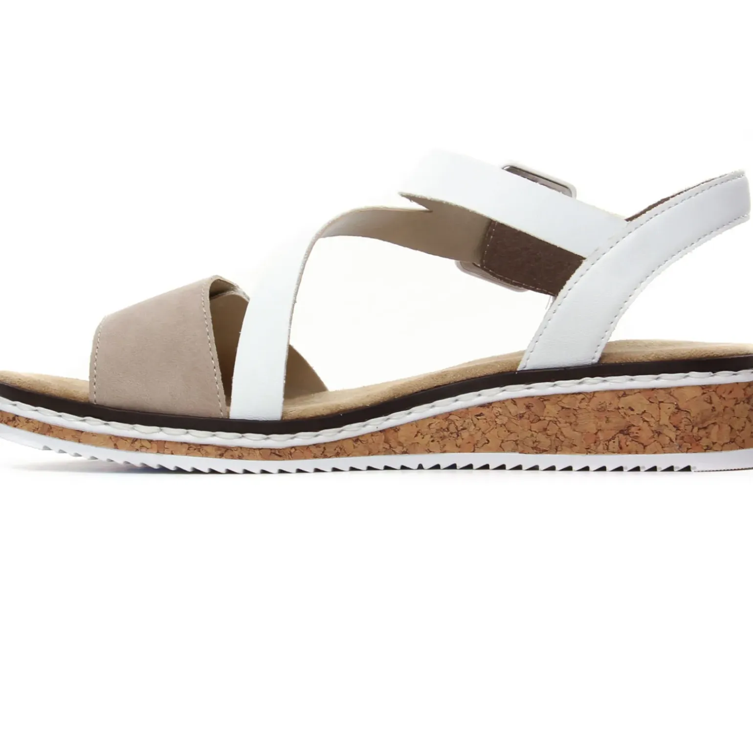 Sandales Compensées Rieker V3660-60 Nude Weiss