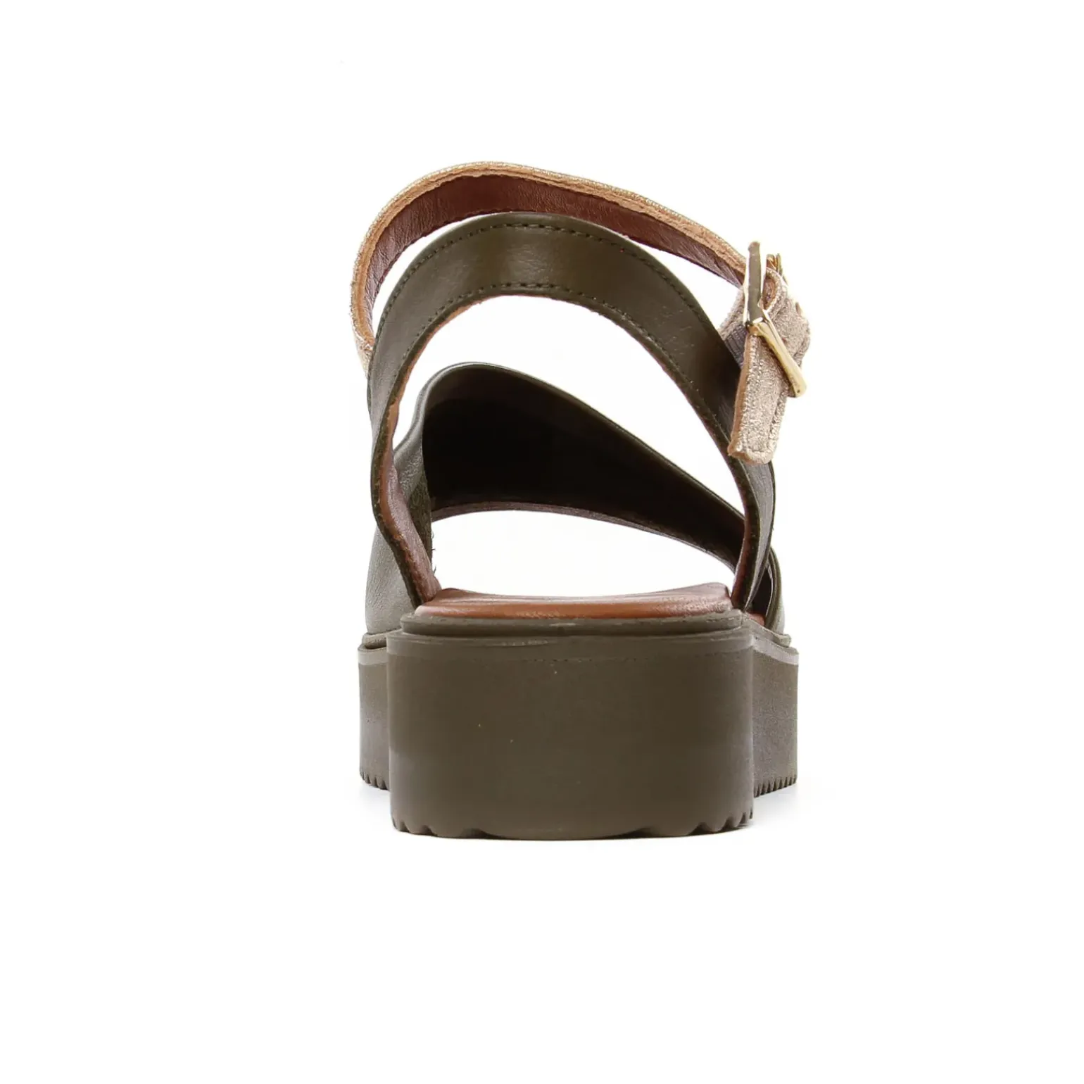 Sandales Compensées Scarlatine Co45090 Kaki Fumo