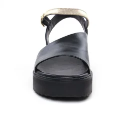 Sandales Compensées Scarlatine Co45090 Noir Fumo