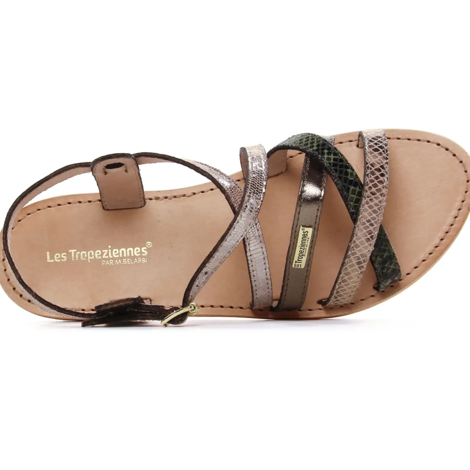 Sandales Plates Les Tropeziennes Hapaxgum Kaki Multi