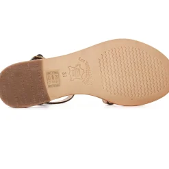 Sandales Plates Les Tropeziennes Hironela Kaki Or