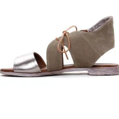 Sandales Plates Lune Et L Autre Sidonie Bronze Daim