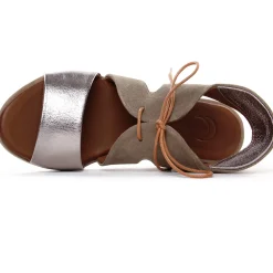 Sandales Plates Lune Et L Autre Sidonie Bronze Daim